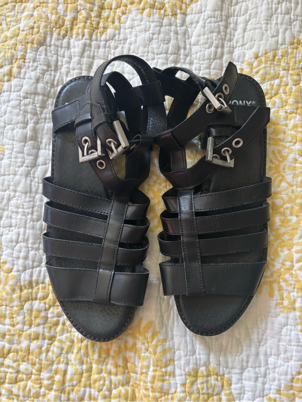 Bronx Black Women's Strappy Buckle Sandals
